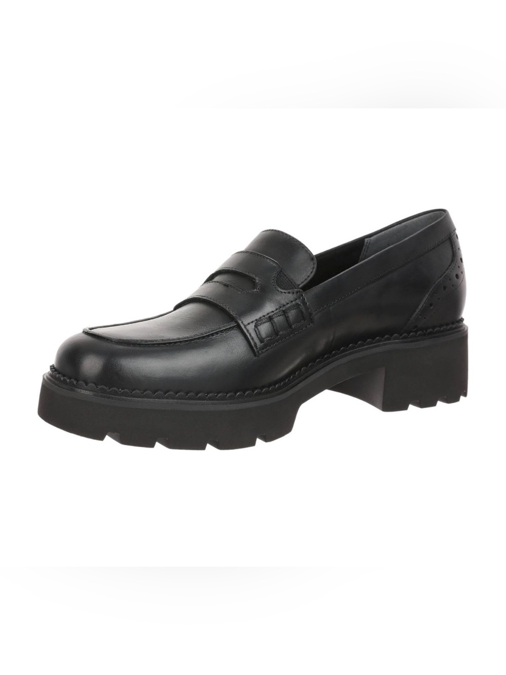 Vionic Black Leather Lug-Sole Penny Loafers Vionic Womens Fillmore